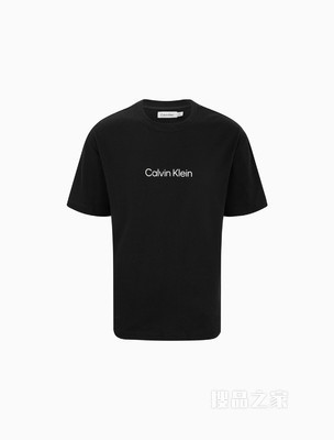 Calvin Klein 22春夏新品男士休闲纯棉简约LOGO透气短袖T恤40HM228