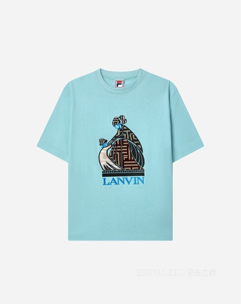 FILA X LANVIN联乘系列 母女LOGO T恤
