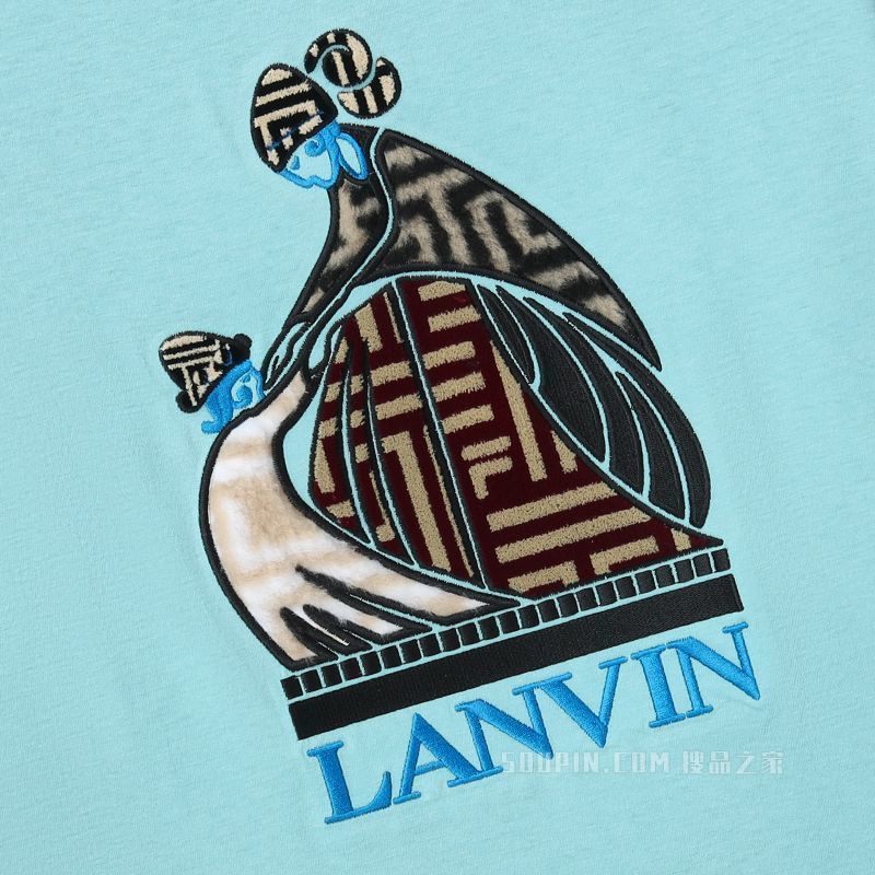 FILA X LANVIN联乘系列 母女LOGO T恤