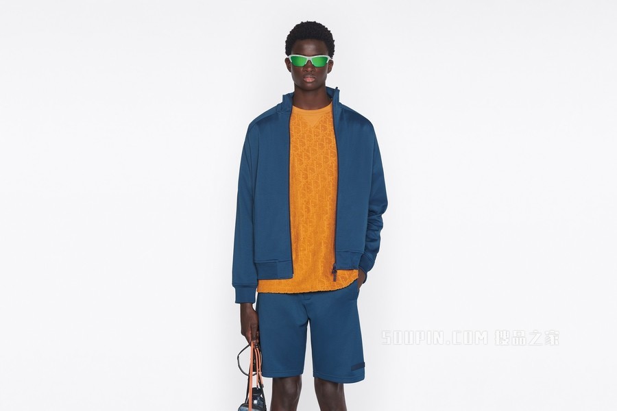 DIOR AND PARLEY 拉链运动夹克 蓝色 Parley Ocean Plastic 混纺平纹针织面料