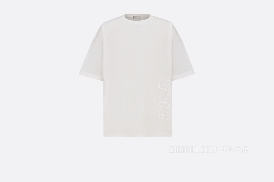 DIOR AND PARLEY 超大版型 T 恤 白色 Parley Ocean Plastic 棉质混纺平纹针织面料