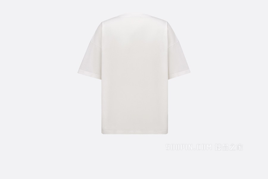 DIOR AND PARLEY 超大版型 T 恤 白色 Parley Ocean Plastic 棉质混纺平纹针织面料