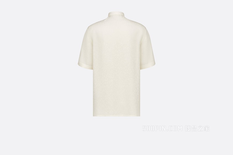 DIOR AND PARLEY 短袖衬衫 白色 Parley Ocean Plastic 桑蚕丝混纺提花面料