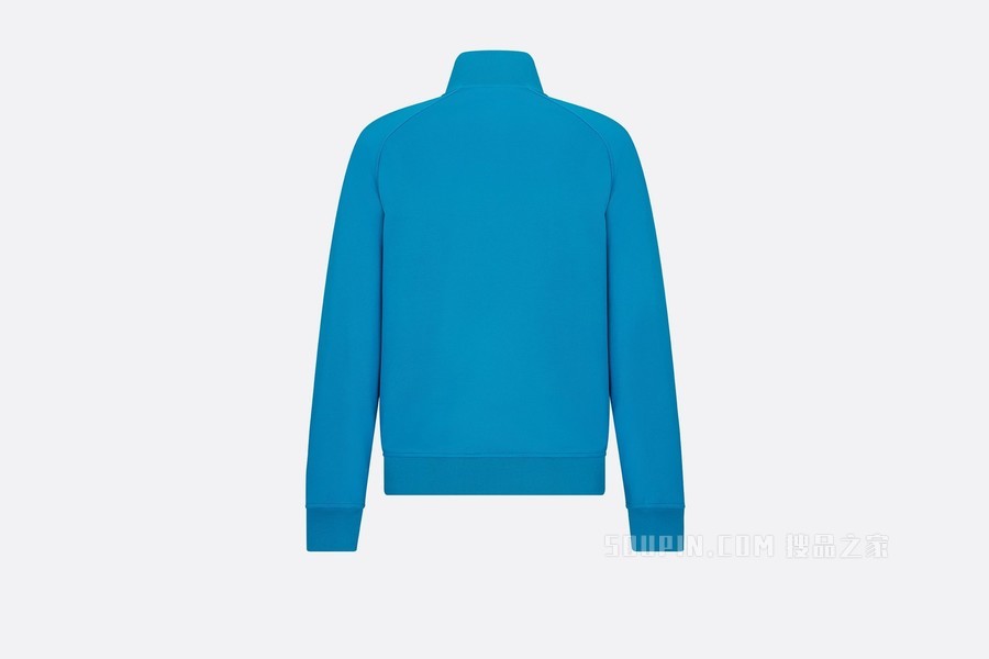 DIOR AND PARLEY 拉链运动夹克 蓝绿色 Parley Ocean Plastic 混纺平纹针织面料