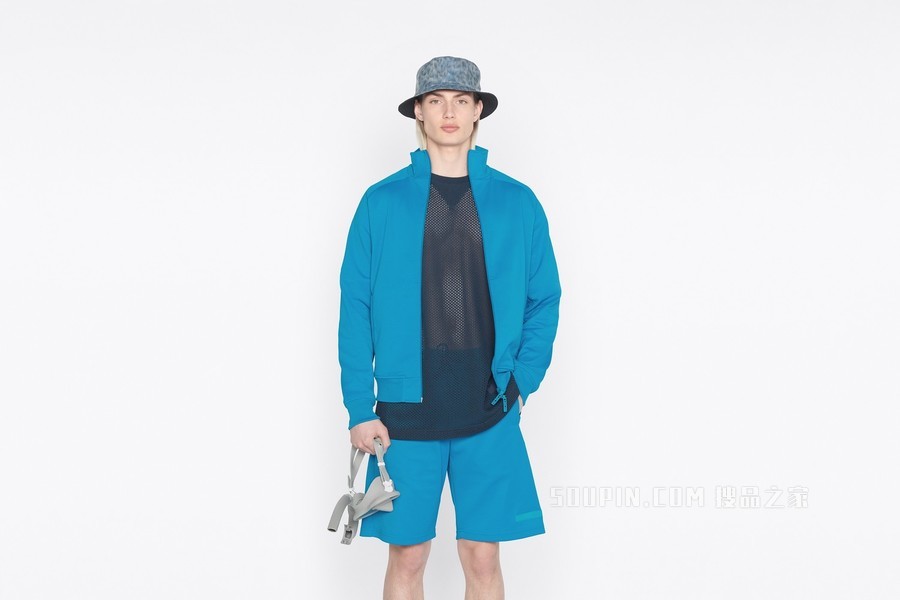 DIOR AND PARLEY 运动短裤 蓝绿色 Parley Ocean Plastic 混纺平纹针织面料