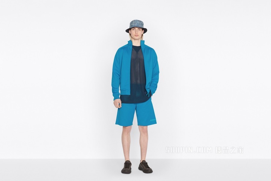 DIOR AND PARLEY 运动短裤 蓝绿色 Parley Ocean Plastic 混纺平纹针织面料