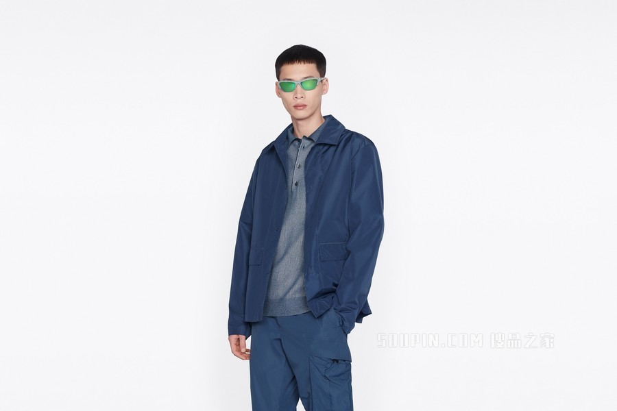 DIOR AND PARLEY 可折叠短夹克 蓝色 Parley Ocean Plastic 塔夫绸科技面料