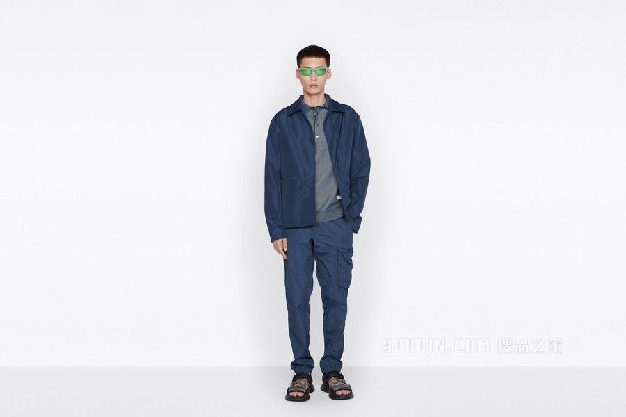 DIOR AND PARLEY 可折叠短夹克 蓝色 Parley Ocean Plastic 塔夫绸科技面料