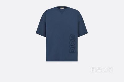 DIOR AND PARLEY 超大版型 T 恤 蓝色 Parley Ocean Plastic 棉质混纺平纹针织面料