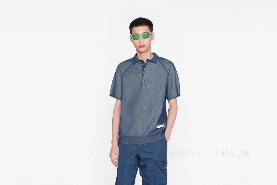 DIOR AND PARLEY Polo 衫 蓝色 Parley Ocean Plastic 混纺针织面料