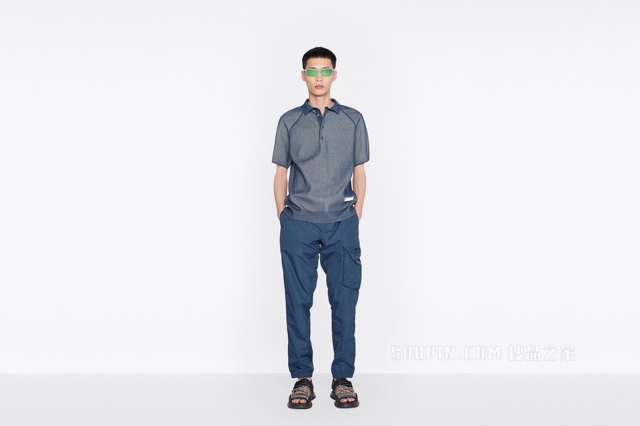 DIOR AND PARLEY Polo 衫 蓝色 Parley Ocean Plastic 混纺针织面料