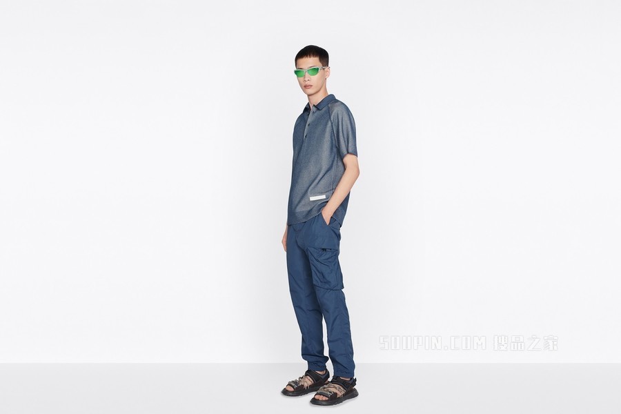 DIOR AND PARLEY Polo 衫 蓝色 Parley Ocean Plastic 混纺针织面料