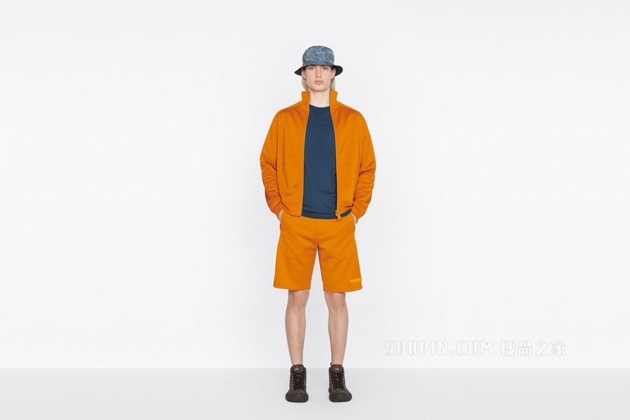 DIOR AND PARLEY 拉链运动夹克 橙色 Parley Ocean Plastic 混纺平纹针织面料