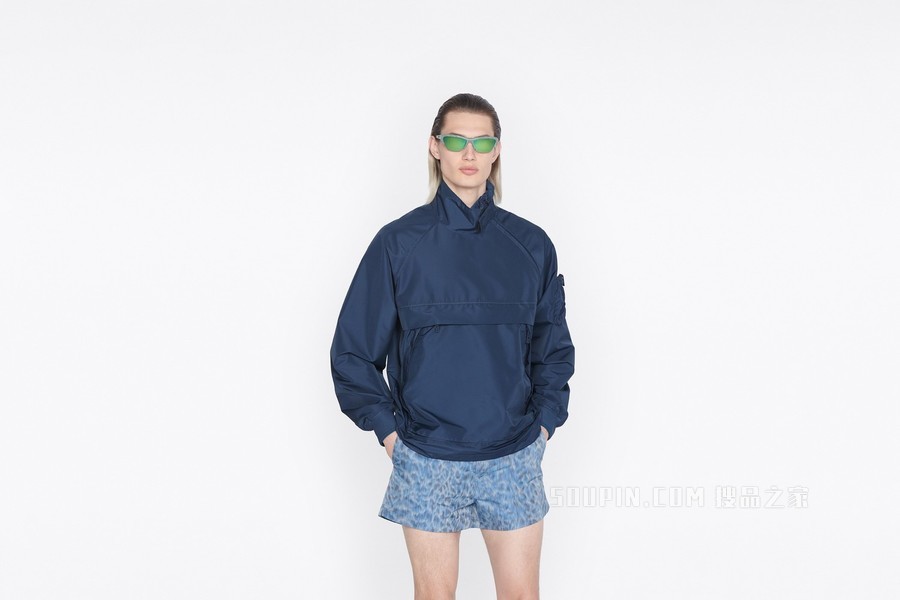 DIOR AND PARLEY 可折叠厚夹克 蓝色 Parley Ocean Plastic 塔夫绸科技面料