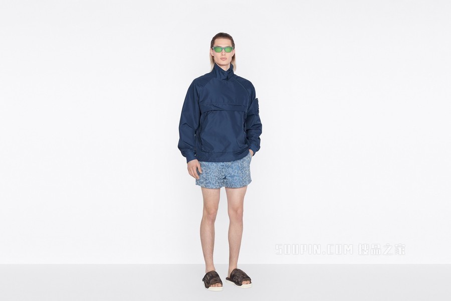 DIOR AND PARLEY 可折叠厚夹克 蓝色 Parley Ocean Plastic 塔夫绸科技面料
