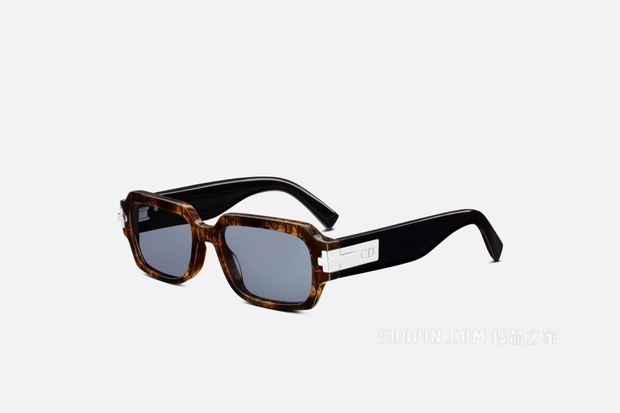 DiorBlackSuit XL S1I 太阳眼镜 棕色玳瑁效果方形镜框 Dior Oblique 图案