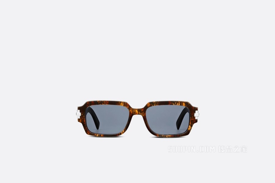 DiorBlackSuit XL S1I 太阳眼镜 棕色玳瑁效果方形镜框 Dior Oblique 图案