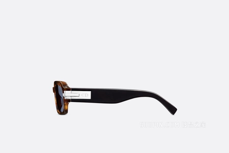 DiorBlackSuit XL S1I 太阳眼镜 棕色玳瑁效果方形镜框 Dior Oblique 图案