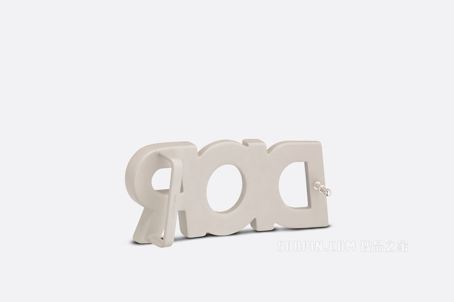 “DIOR”腰带扣 35 毫米迪奥灰哑光涂漆饰面黄铜