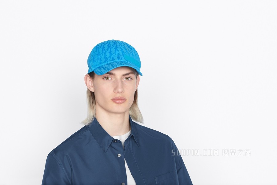 DIOR AND PARLEY 棒球帽 蓝绿色 Parley Ocean Plastic 提花科技面料 Oblique 印花