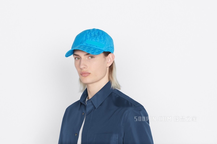 DIOR AND PARLEY 棒球帽 蓝绿色 Parley Ocean Plastic 提花科技面料 Oblique 印花