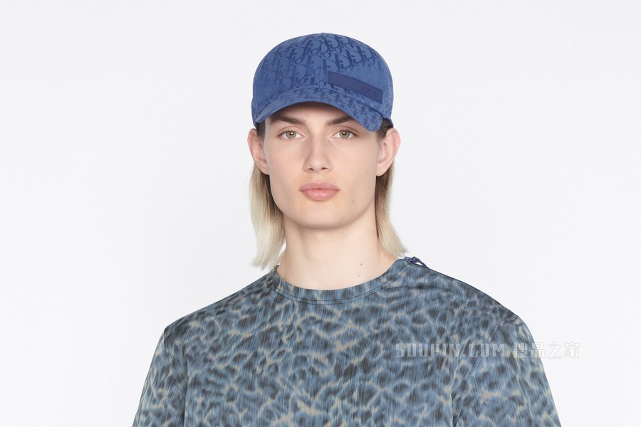 DIOR AND PARLEY 棒球帽 蓝色 Parley Ocean Plastic 提花科技面料 Oblique 印花