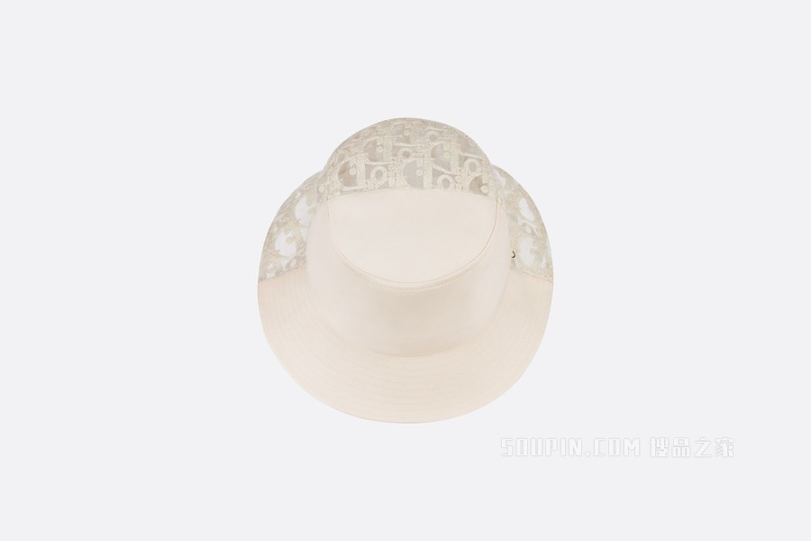 桶帽 米白色棉质罗缎