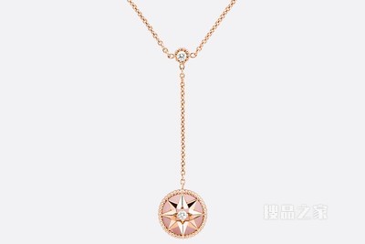Rose des Vents 项链 玫瑰色 18K 金、钻石和粉色蛋白石装饰