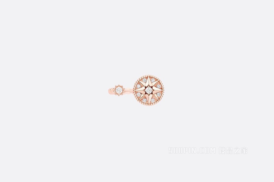 Rose des Vents 戒指 玫瑰色 18K 金和钻石装饰