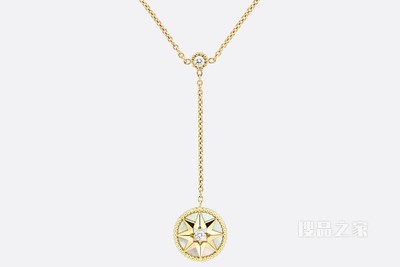 Rose des Vents 项链 黄色 18K 金、钻石和珍珠母贝装饰
