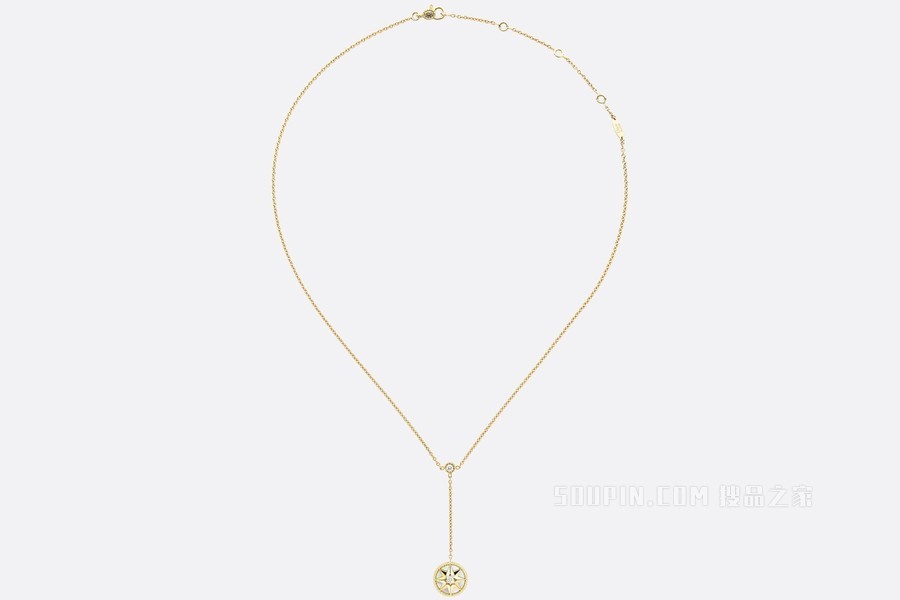 Rose des Vents 项链 黄色 18K 金、钻石和珍珠母贝装饰