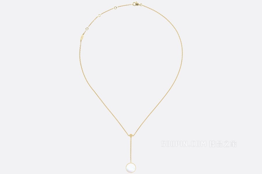 Rose des Vents 项链 黄色 18K 金、钻石和珍珠母贝装饰