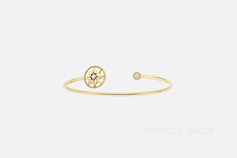 Rose des Vents 手镯 黄色 18K 金、钻石和珍珠母贝装饰
