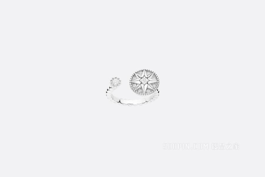 Rose des Vents 戒指 白色 18K 金和钻石