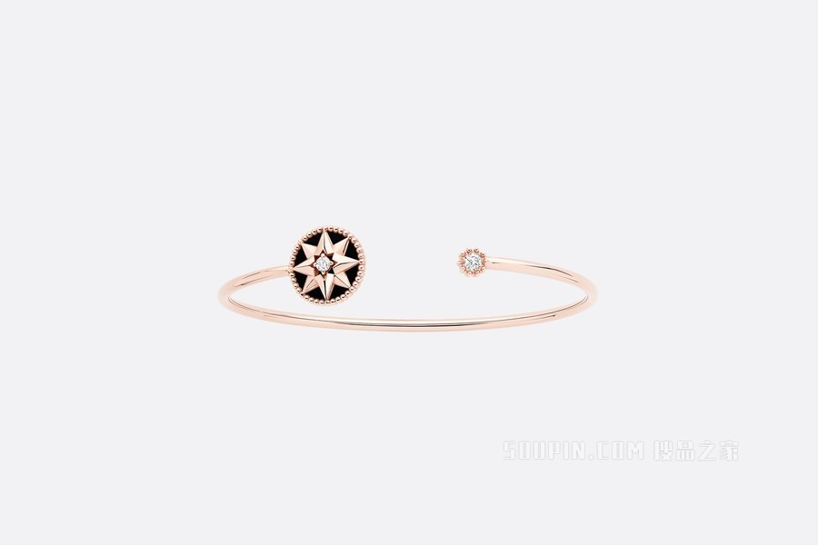 Rose des Vents 手镯 玫瑰色 18K 金、钻石和缟玛瑙装饰