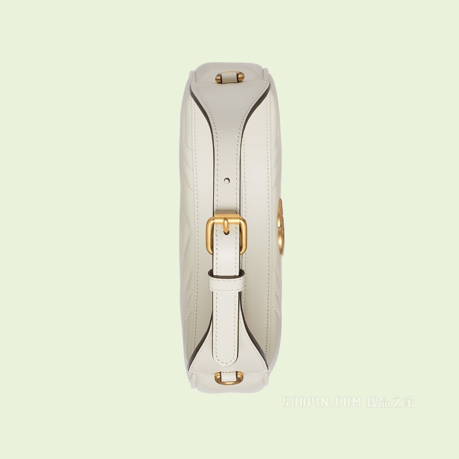 GG Marmont半月造型迷你手袋 白色皮革