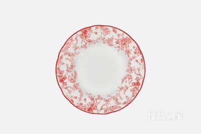 汤盘 红色茹伊印花