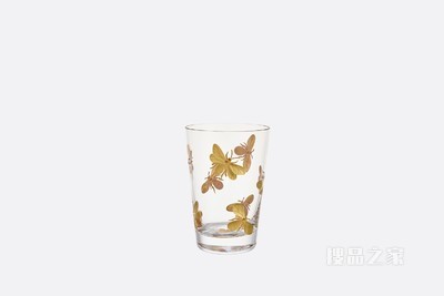 大号玻璃杯 透明和金色小蜜蜂标识