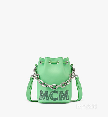 Mini 链条皮革Aren抽绳包