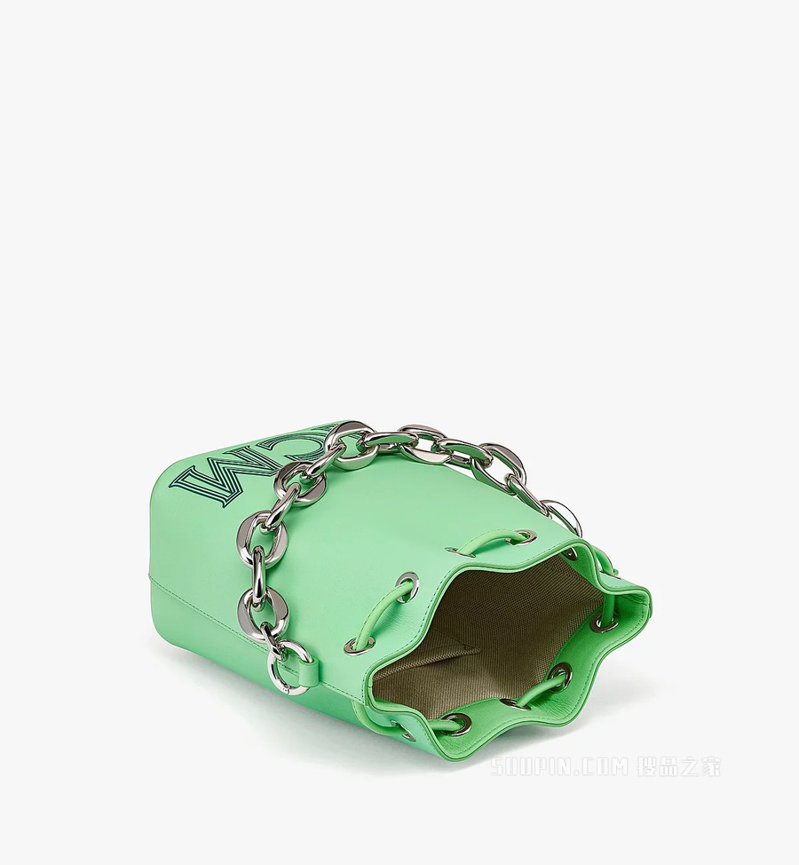 Mini 链条皮革Aren抽绳包
