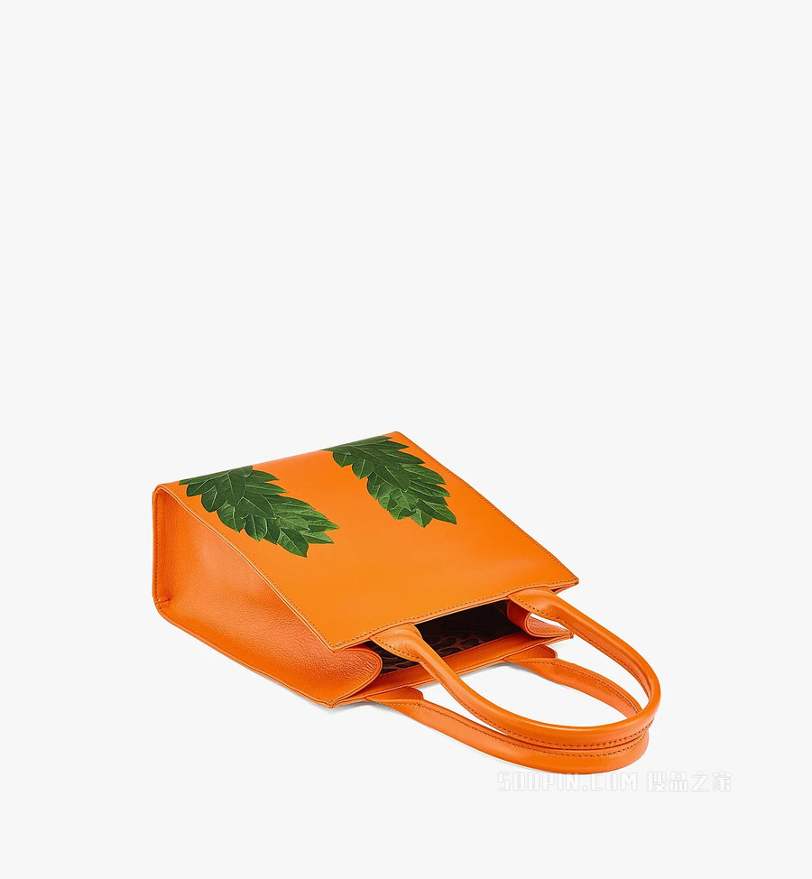 Mini P+M (PHENOMENON x MCM) Nappa皮革月桂叶图案手提包