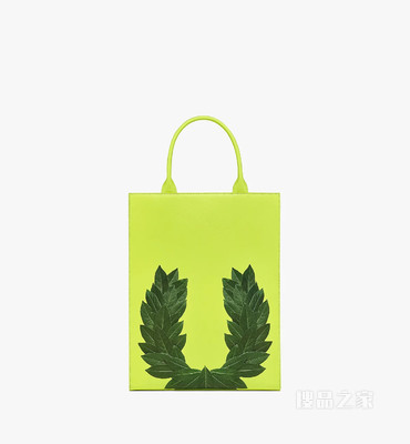 Medium P+M (PHENOMENON x MCM) Nappa皮革月桂叶图案手提包
