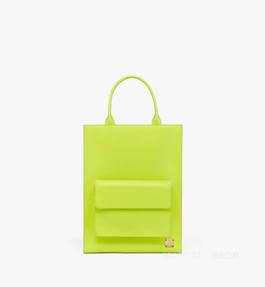 Medium P+M (PHENOMENON x MCM) Nappa皮革月桂叶图案手提包
