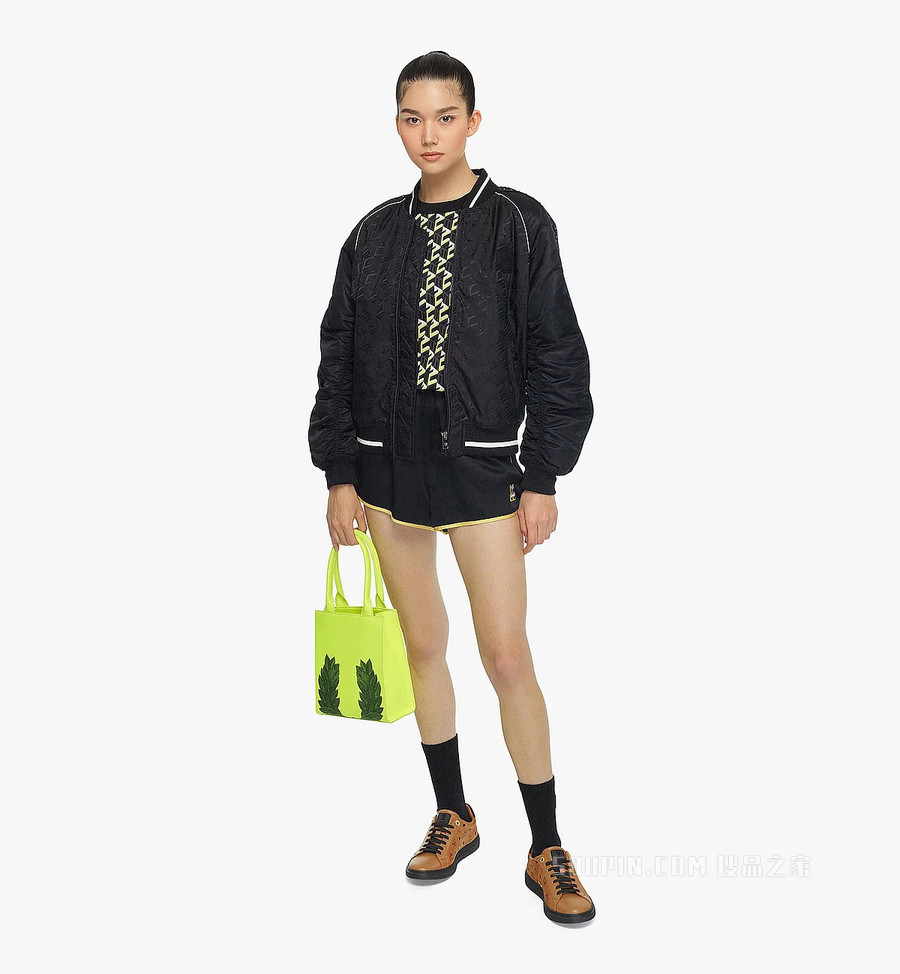 Mini P+M (PHENOMENON x MCM) Nappa皮革月桂叶图案手提包
