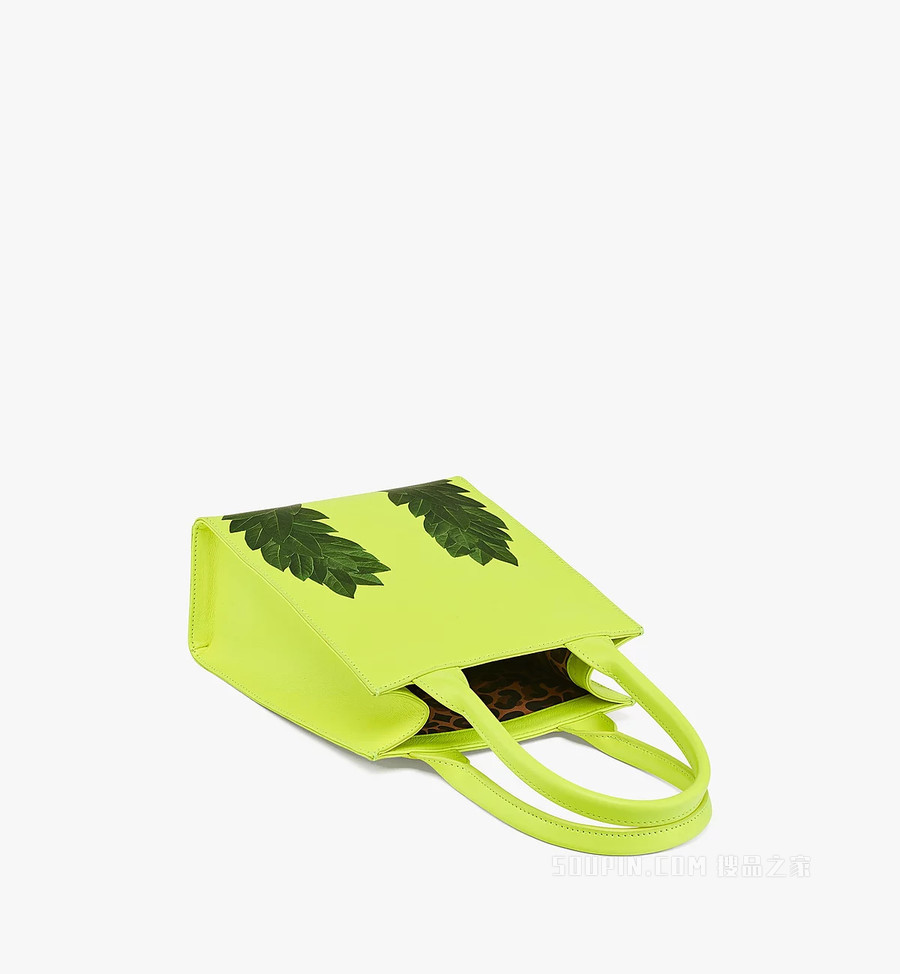 Mini P+M (PHENOMENON x MCM) Nappa皮革月桂叶图案手提包