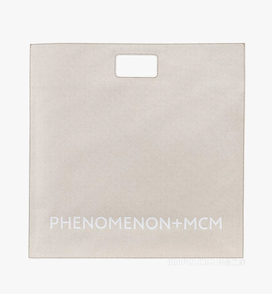 Large P+M (PHENOMENON x MCM) 棉质帆布大号方形手提包
