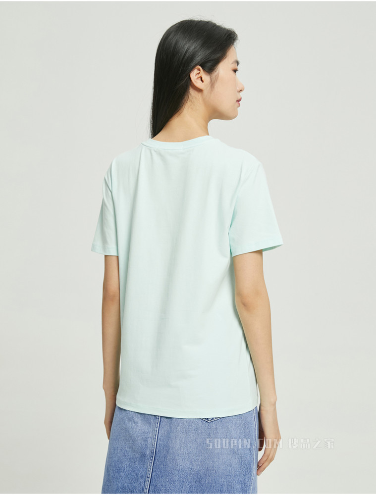 Calvin Klein 22春季新款女士经典百搭圆领简约LOGO短袖T恤J219146