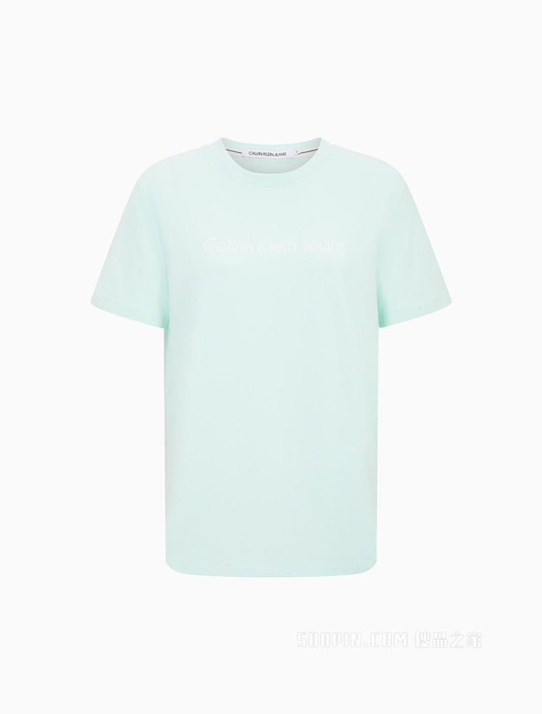 Calvin Klein 22春季新款女士经典百搭圆领简约LOGO短袖T恤J219146