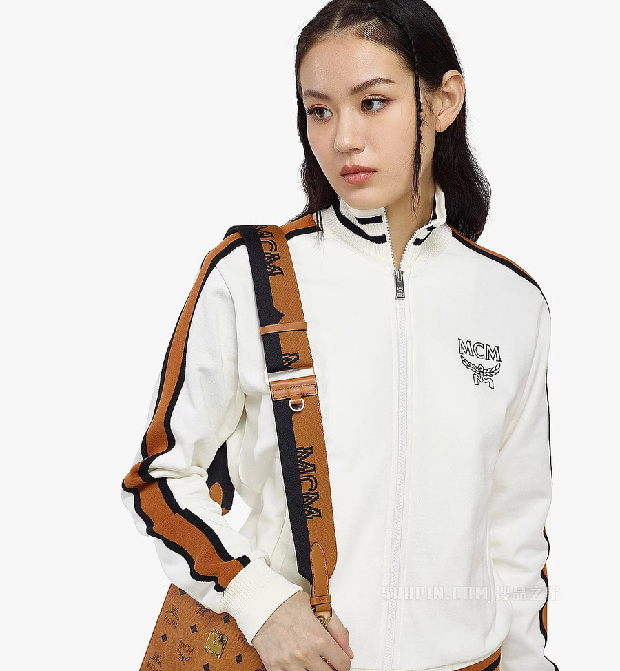 One Size 半Logo织物提花肩带