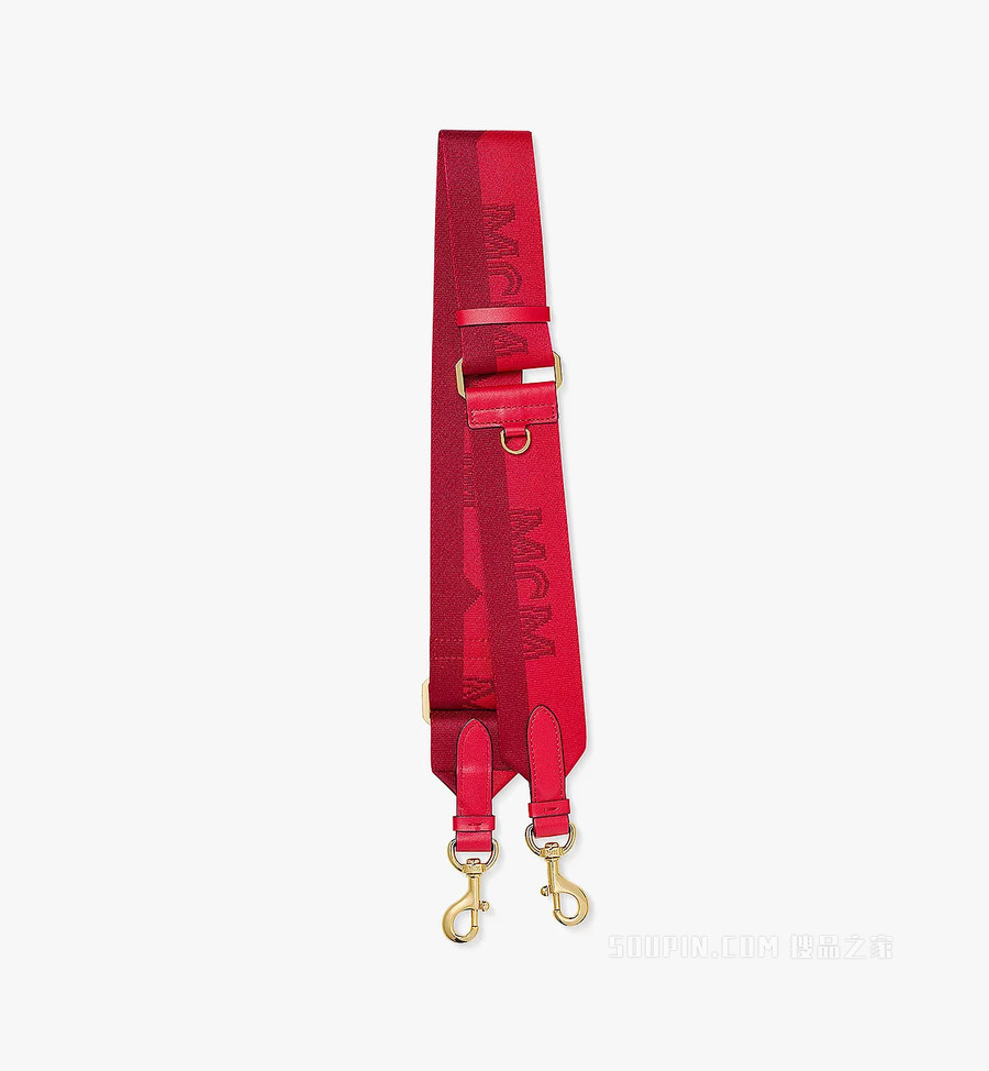 One Size 半Logo织物提花肩带